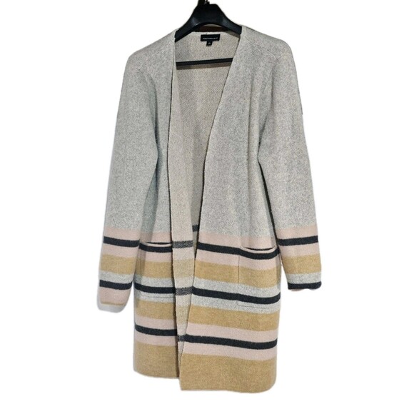 Fortune & Ivy Cardigan Sweater Striped Long Sleeve Open Size L - Picture 2 of 13